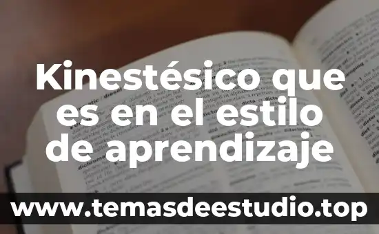 Kinestésico que es en el estilo de aprendizaje
