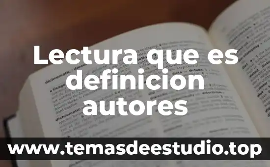 Lectura que es definicion autores