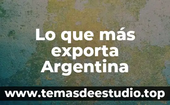 Lo que más exporta Argentina