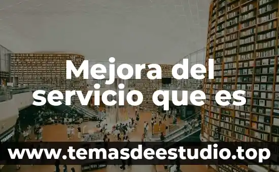 Que es la relacion sociedad naturaleza 4 Mejora del servicio que es