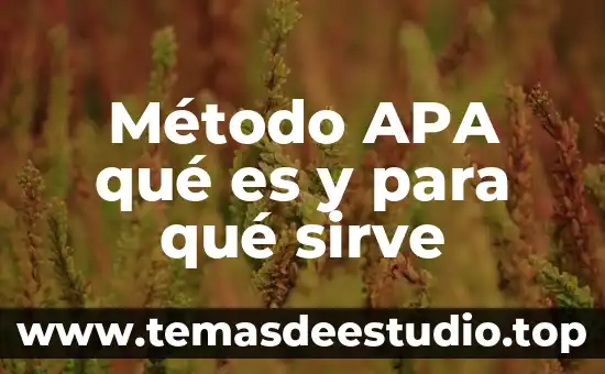 Que es el arte formato apa itesm 4 Método APA qué es y para qué sirve