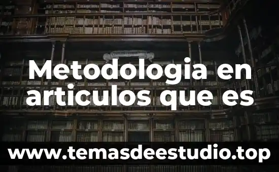 Metodologia en articulos que es