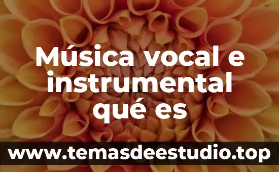 Música vocal e instrumental qué es