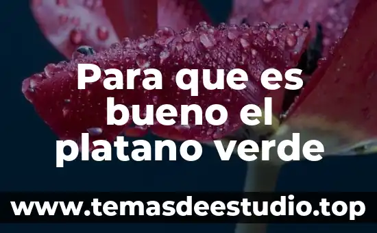 Para que es bueno el platano verde