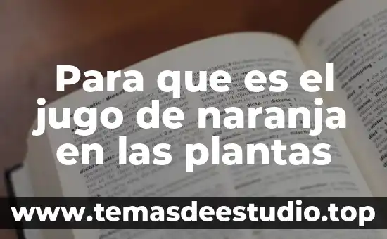 Para que es el jugo de naranja en las plantas
