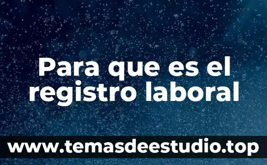 Para que es el registro laboral