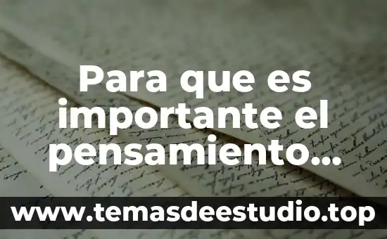 Para que es importante el pensamiento lógico