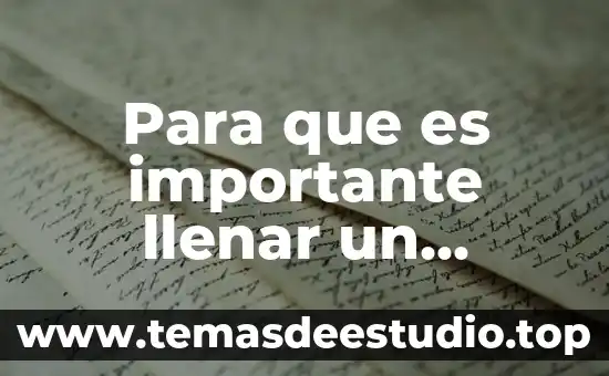 Para que es importante llenar un formulario
