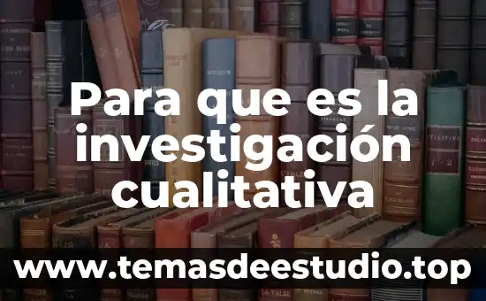 Para que es la investigación cualitativa