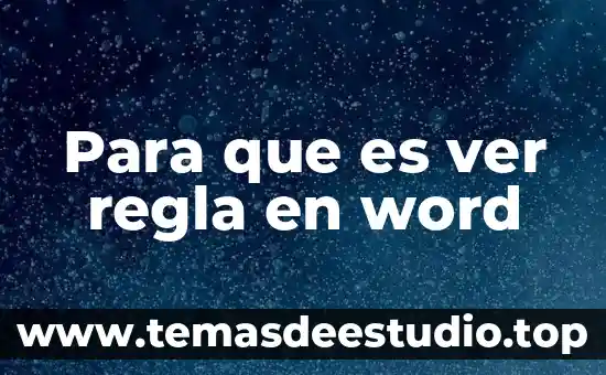 Que es el significado de la regla de educacion fisica 4 Para que es ver regla en word
