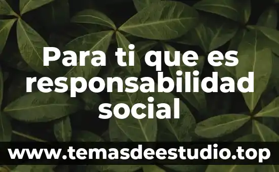 Que es la sociedad de responsabilidad ilimitada 6 Para ti que es responsabilidad social