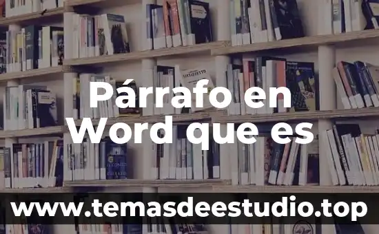 Párrafo en Word que es