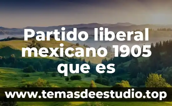 Qué es una ideología de un partido político 4 Partido liberal mexicano 1905 que es