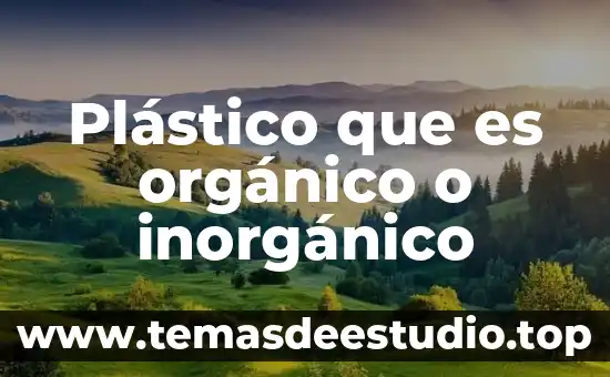 Que es un ser inorganico 5 Plástico que es orgánico o inorgánico