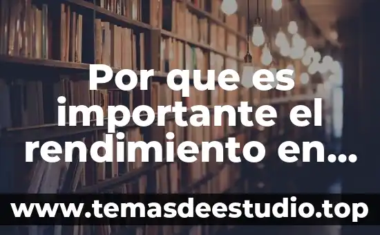 Por que es importante el rendimiento en una empresa