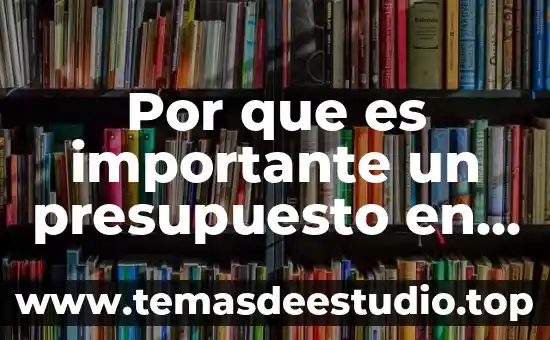 Por que es importante un presupuesto en una empresa