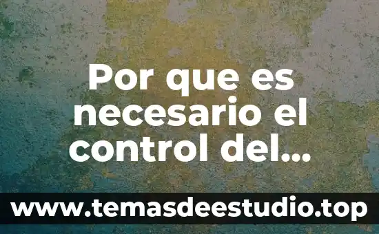 Por que es necesario el control del almacen