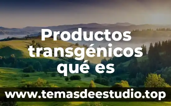 Que es registros de gastos y productos financieros 7 Productos transg茅nicos qu茅 es