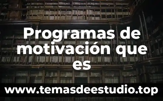 Qué es son los programas 7 Programas de motivación que es