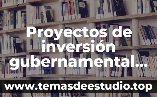 Proyectos de inversión gubernamental que es