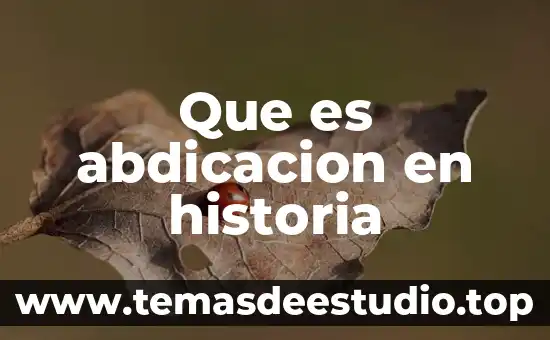 Que es abdicacion en historia