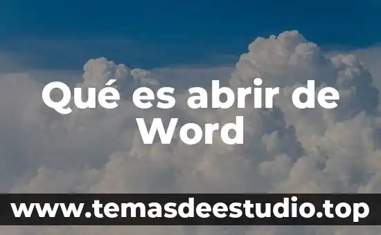 Qué es abrir de Word
