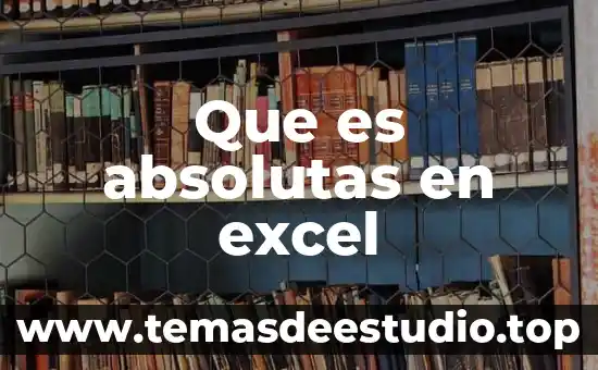 Que es absolutas en excel