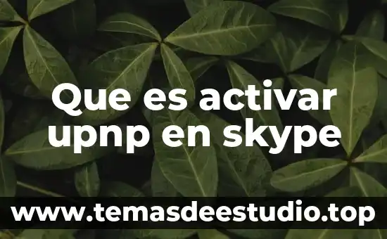 Que es activar una marca 4 Que es activar upnp en skype