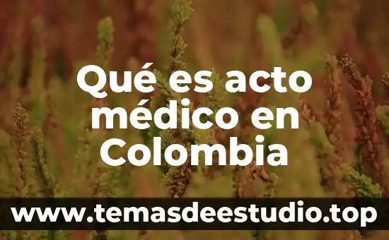 Qué es acto médico en Colombia