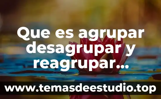 Que es agrupar desagrupar y reagrupar objetos