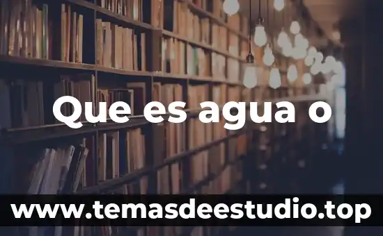 Que es agua o
