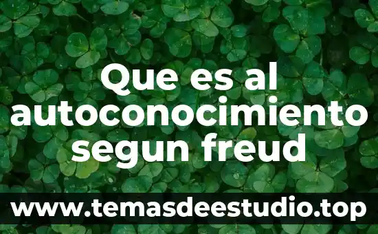 Que es al autoconocimiento segun freud