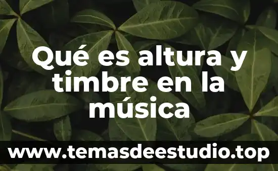 Música andina que es 3 Qué es altura y timbre en la música