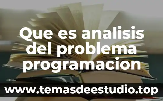 Que es analisis literareo 4 Que es analisis del problema programacion