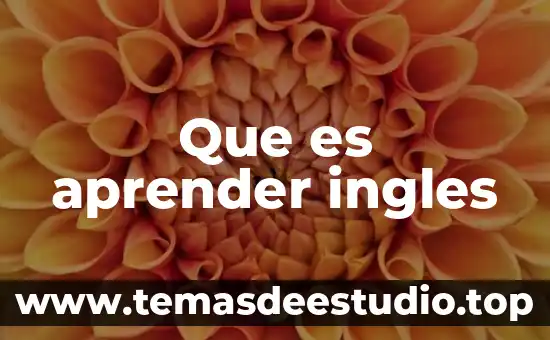 Que es aprender ingles