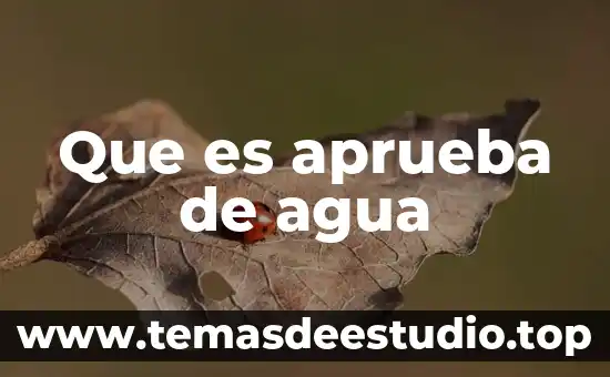 Que es aprueba de agua