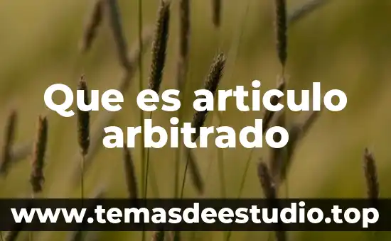 Que es la electroterapia articulo significa 7 Que es articulo arbitrado