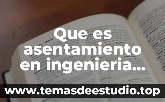 Que es una planta ingenieria 8 Que es asentamiento en ingenieria civil