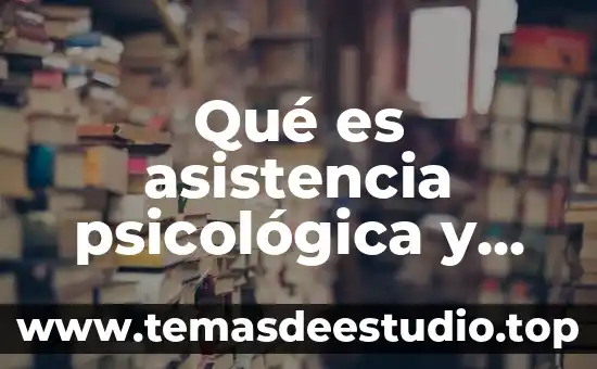 Qué es asistencia psicológica y asistencia social