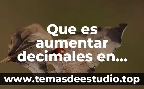 Que es aumentar decimales en excel
