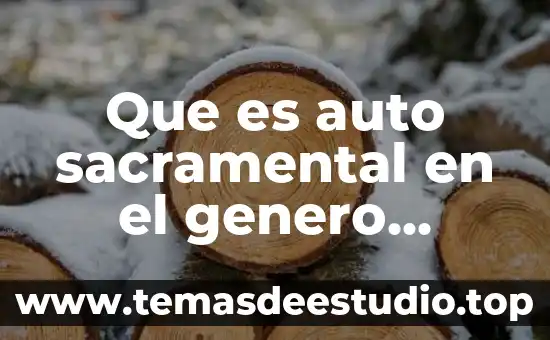 Que es el concepto del genero 3 Que es auto sacramental en el genero dramatico