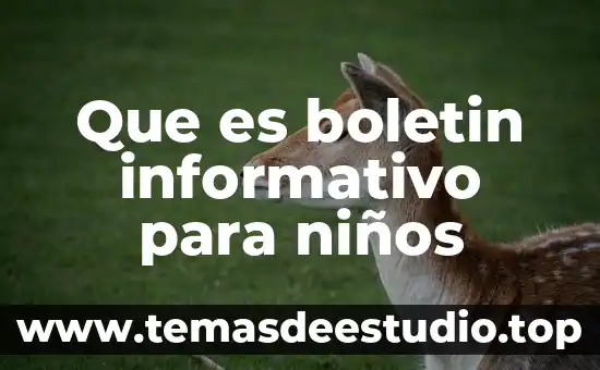 Que es un rticulo informativo 7 Que es boletin informativo para niños