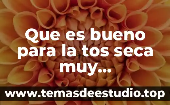 Que es bueno para tos seca med 5 Que es bueno para la tos seca muy persistente