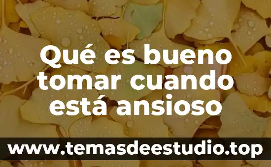 Sabes que es la persona correcta cuando 4 Qué es bueno tomar cuando está ansioso
