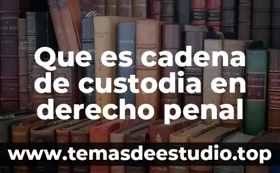 Que es cadena de custodia en derecho penal
