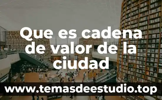 Como una ciudad llegó a ser lo que es 4 Que es cadena de valor de la ciudad