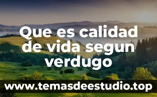 Qué es supervisión según autores 8 Que es calidad de vida segun verdugo