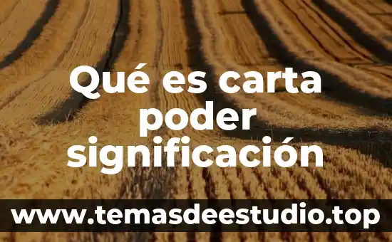Qué es carta poder significación