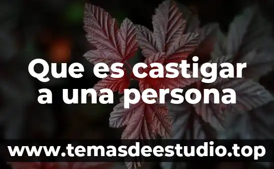 Que es castigar a una persona