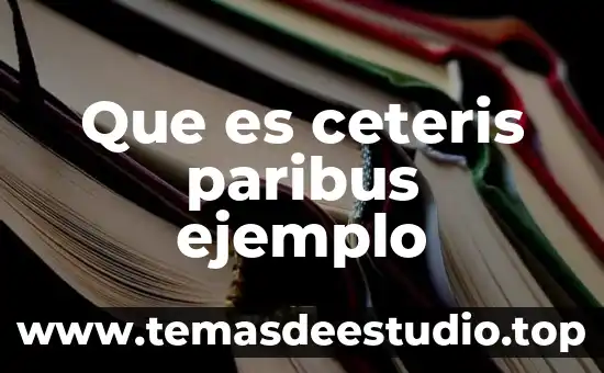 Qué es una conclusión y ejemplo 5 Que es ceteris paribus ejemplo